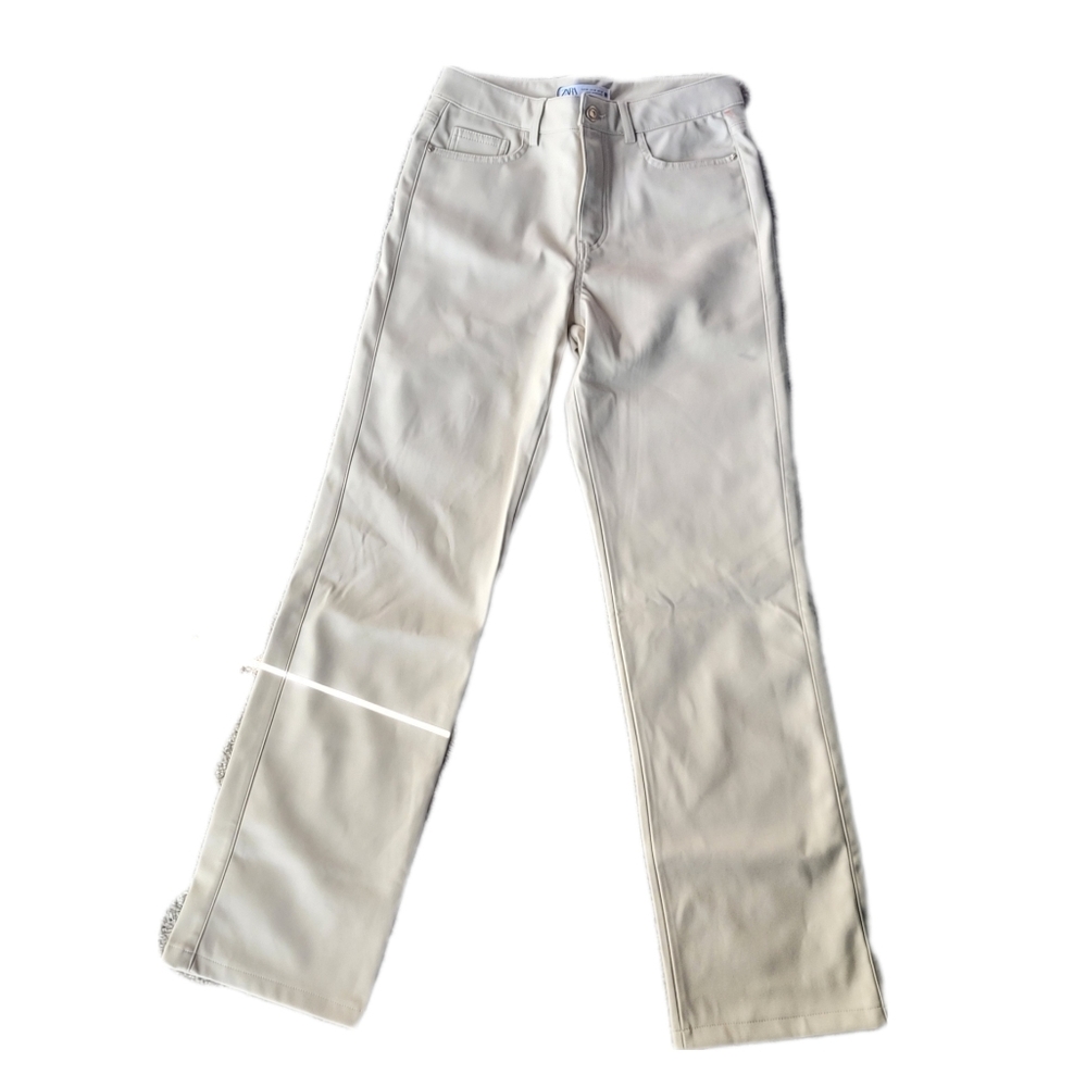 NEW! ZARA Almond Color Pants,  Size 6, Slight Boot-cut